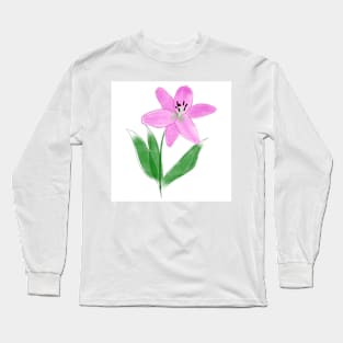 Digital Lily flower Long Sleeve T-Shirt